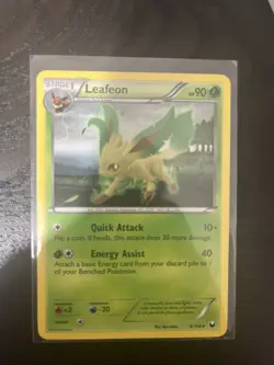 Pokemon 2012 Light Play Leafeon 6/108 Dark Explorers Rare Card MP Tcg Card - Image 1