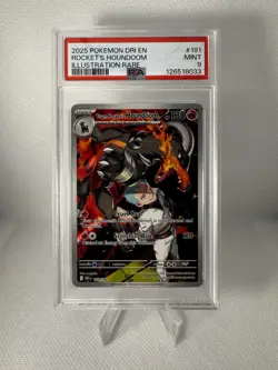 Team Rockets Houndoom Illustration Rare Card 191/182 Destined Rivals PSA 9 - Image 1