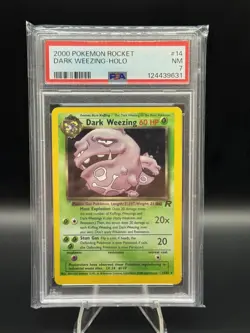 2000 POKEMON ROCKET #14 DARK WEEZING-HOLO PSA 7 Graded Card - Image 2