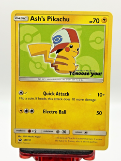 Ash's Pikachu - SM112 - Pokemon Sun & Moon Promo Rare Card LP - Image 1