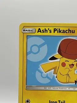 Ash’s Pikachu SM113 Ultra Rare Non Holo Exclusive Promo Pokemon Card LP - Image 2
