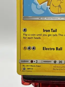 Ash’s Pikachu SM113 Ultra Rare Non Holo Exclusive Promo Pokemon Card LP - Image 5