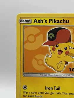Ash's Pikachu - SM110 - Pokemon Sun & Moon Promo Rare Card LP - Image 2