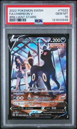 Umbreon V PSA 10 Pokemon Card Brilliant Stars TG22 English Trainer Gallery 2022 - Image 2