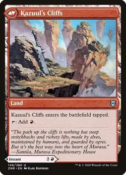 Kazuul's Fury / Cliff 2x FOIL ZNR MTG Zendikar Rising Uncommon MINT red land - Image 2