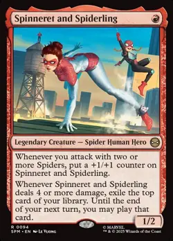 1x - Spinneret and Spiderling - #94 - Marvel's Spider-Man - NM MTG - Image 1