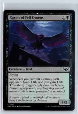 FOIL Raven of Fell Omens Outlaws of Thunder Junction - MTG Magic the Gather - Image 1