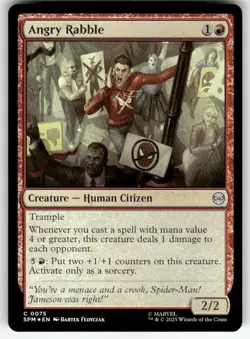 ANGRY RABBLE #75 FOIL (COMMON) MTG MARVEL'S SPIDER-MAN - Image 1