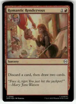 ROMANTIC RENDEZVOUS #86 FOIL (COMMON) MTG MARVEL'S SPIDER-MAN - Image 1
