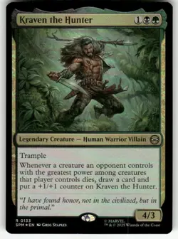 KRAVEN THE HUNTER #133 FOIL (RARE) MTG MARVEL'S SPIDER-MAN - Image 1