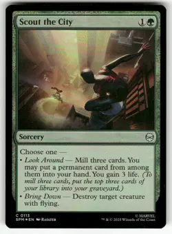SCOUT THE CITY #113 FOIL (COMMON) MTG MARVEL'S SPIDER-MAN - Image 1