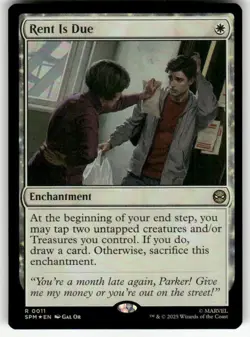 RENT IS DUE #11 FOIL (RARE) MTG MARVEL'S SPIDER-MAN - Image 1