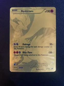 Pokemon Reshiram (114 Full Art Secret Rare) 114/113 Legendary Treasures Holo - Image 1