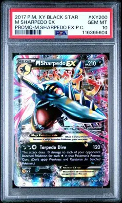 PSA 10 M SHARPEDO EX XY200 BLACK STAR PROMO PREMIUM COLLECTION MEGA POKEMON - Image 1