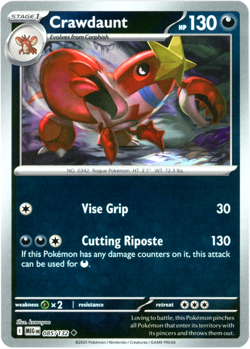 Crawdaunt (Reverse Holo) 085/132 - Mega Evolution - Pokemon - NM/M Ships Now - Image 1