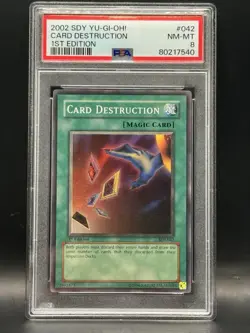 Yu-Gi-Oh PSA 8 Card Destruction SDY-042 1st Ed Glossy Super NM-MT - Image 1