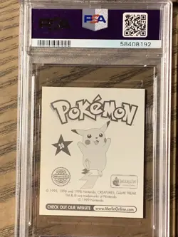Raichu 1999 Merlin Pokemon Stickers #26 Cards PSA 9 None Higher - Image 2