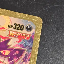 GENGAR Vmax Metal FAN ART CARD Gold Foil Pokemon Display Card HP320 Ships FAST - Image 2