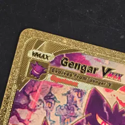 GENGAR Vmax Metal FAN ART CARD Gold Foil Pokemon Display Card HP320 Ships FAST - Image 3