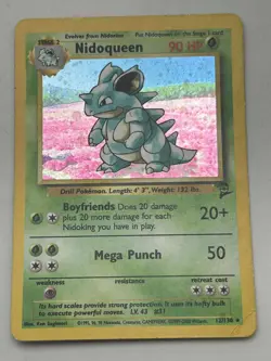 Nidoqueen 12/130 Base Set 2 Holo Rare Vintage Pokemon Card WOTC Trading Card MP - Image 1