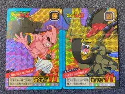 Bandai 1995 Dragon Ball Z CCG Prism Insert 2 Card Puzzle Card 595 606 - Image 1