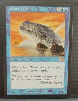Mtg GREAT WHALE NM Urza's Saga Reserve List 77/350 -Argo- - Image 1