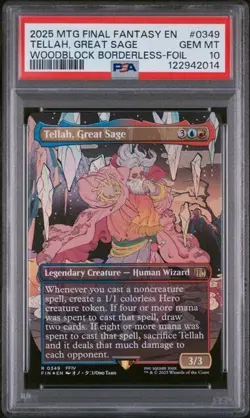 MAGIC THE GATHERING FINAL FANTASY 0349 TELLAH, GREAT SAGE BORDERLESS PSA 10 - Image 1