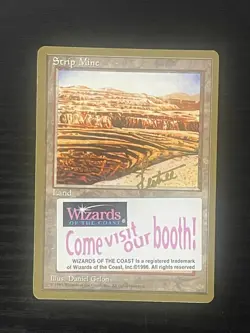 Magic MTG Gold Border Strip Mine w/ Rare Convention Sticker NEAR MINT LAST ONE! - Image 1