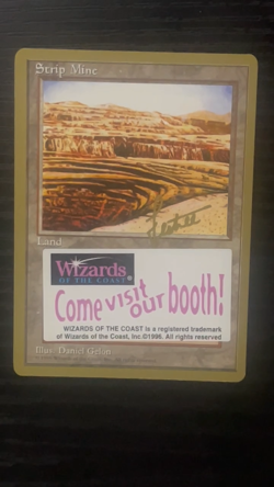 Magic MTG Gold Border Strip Mine w/ Rare Convention Sticker NEAR MINT LAST ONE! - Image 2