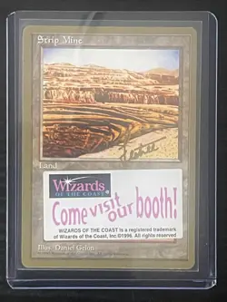 Magic MTG Gold Border Strip Mine w/ Rare Convention Sticker NEAR MINT LAST ONE! - Image 4