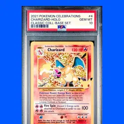 PSA 10 💎 Gem MINT Charizard - Celebrations Classic 4/102 Holo Base Set Pokemon - Image 1