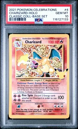 PSA 10 💎 Gem MINT Charizard - Celebrations Classic 4/102 Holo Base Set Pokemon - Image 2