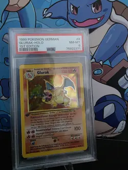 1999 Pokemon GERMAN 1st Edition Base Set Glurak-Charizard Holo 4/102 PSA 8 NM-MT - Image 1