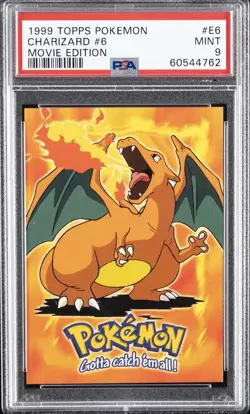 1999 TOPPS POKEMON THE MOVIE EDITION #E6 CHARIZARD #6 PSA 9 - Image 1