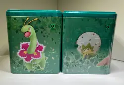 2022 Pokemon TCG Stacking Tin Grass Sealed set of 2 Factory Sealed NEW - Image 5