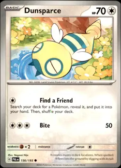 Pokemon - 2X Dunsparce #156/193 - SV02: Paldea Evolved Common - Image 1