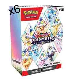 Pokemon Scarlet & Violet Prismatic Evolutions Booster Bundle Lot of 6 Sealed - Image 2