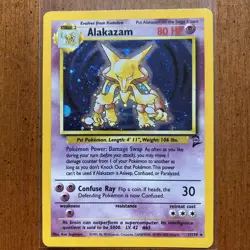 Alakazam Holo WOTC #1/130 Base Set 2 Lightly Played Pokemon 2000 Holo Swirl - Image 1