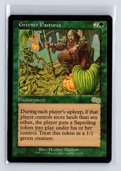 GREENER PASTURES - MTG Magic the Gathering Card - Urza's Saga - Rare - Image 1