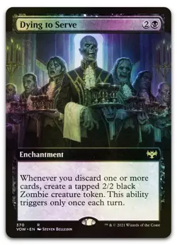 Dying to Serve (Extended Art) #370 (Foil) (NM) Crimson Vow VOW Magic MTG - Image 1