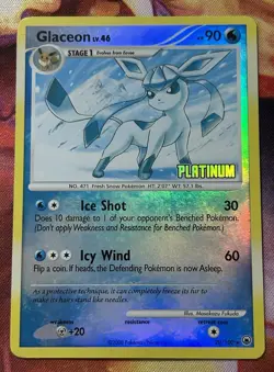 Pokemon TCG Glaceon (Burger King) 20/100 Platinum Stamp Reverse Holo - Image 1