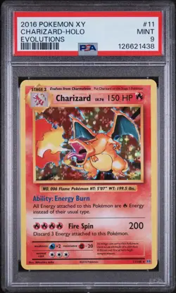 2016 POKEMON XY EVOLUTIONS #11/108 CHARIZARD HOLO PSA 9 - Image 1