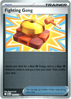 Fighting Gong (Reverse Holo) 116/132 - Mega Evolution - Pokemon - NM/M Ships Now - Image 1