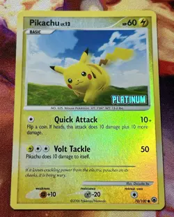 Pikachu Platinum 070/100 Burger King Promo Reverse Holo Pokemon TCG - Image 1