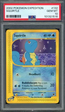 PSA 10 Squirtle Expedition 132/165 Pokemon Card B14 - Image 1