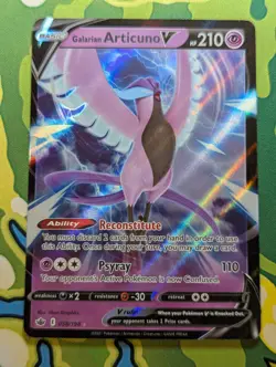 Galarian Articuno V 058/198 Ultra Rare Holo Chilling Reign Pokemon Card NM - Image 1