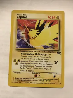 Pokemon Portuguese ZAPDOS Black Star Promo Card #23 RARE - Image 1