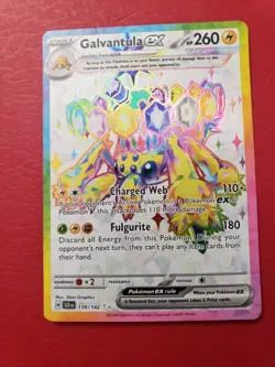 Pokemon TCG Galvantula EX Stellar Crown Holo Card 159/142 SV07 - Image 1