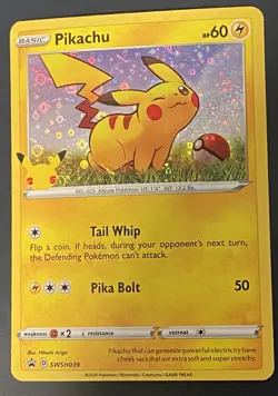 Pikachu Promo SWSH039 25th Anniversary Black Star General Mills Pokemon Card - Image 1