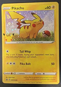 Pikachu Promo SWSH039 25th Anniversary Black Star General Mills Pokemon Card - Image 2